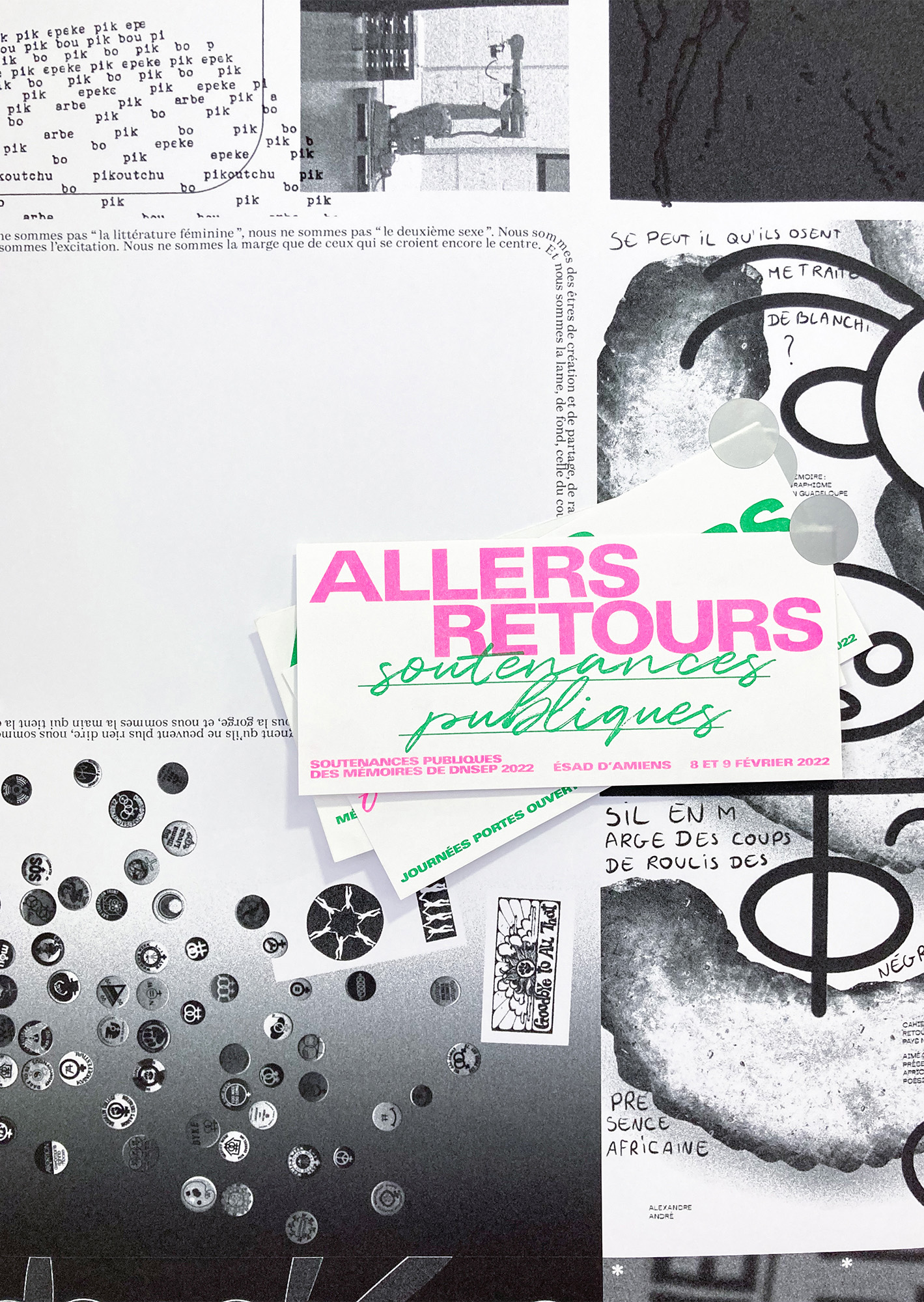 4/5 ALLERS-RETOURS, ÉSAD D’AMIENS, 2022    AVEC NOÉMIE ERB, ADÈLE FONTAINE, JEANNE GROSBOILLOT, LOUISE COPIN, CORENTIN SAVINO